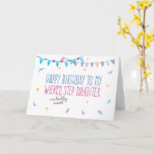 Birthday, Funny - (Wickly Cool) Stepdochter Kaart (Gele Bloem)