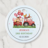 Birthday Fute Farm Animals Party Bedankjes Labels (Voorkant)