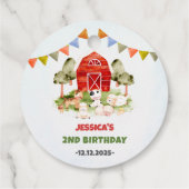 Birthday Fute Farm Animals Party Bedankjes Labels (Achterkant)