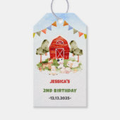 Birthday Fute Farm Animals Party Cadeaulabel (Voorkant)