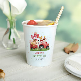 Birthday Fute Farm Animals Party Papieren Bekers