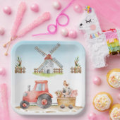 Birthday Fute Farm Animals Party Papieren Bordje (Feest)