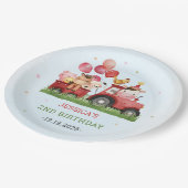 Birthday Fute Farm Animals Party Papieren Bordje (Gekanteld)