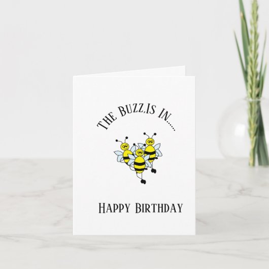 Birthday G Kaart : de Buzz is in (Voorkant)
