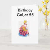 Birthday Gal, met een ontwerp van 55 Wenskaart van Kaart (Gele Bloem)