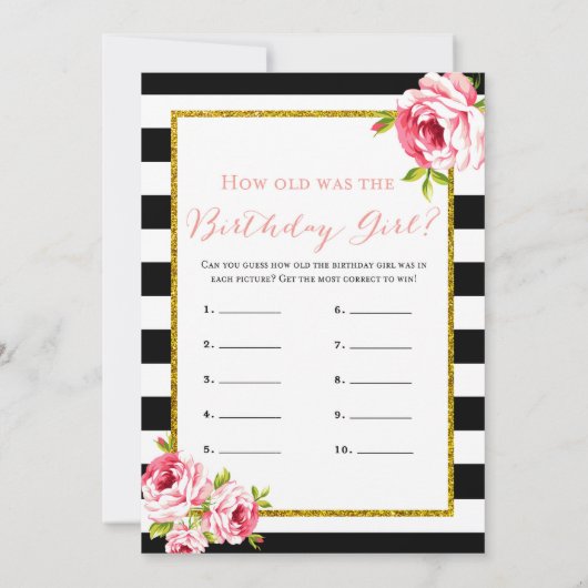 Birthday Games x2 - hoe oud | bingo Kaart (Achterkant)