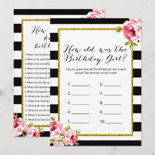 Birthday Games x2 - hoe oud   Wie haar kent Kaart