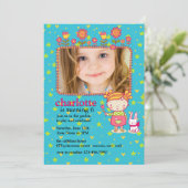 Birthday Garden Fotouitnodiging Kaart (Staand voorkant)