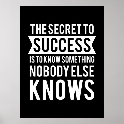 Birthday geeft het geheim aan succes poster (Voorkant)