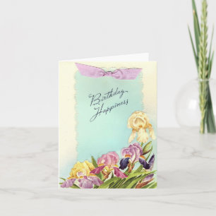  Birthday Geluk met Irises Kaart