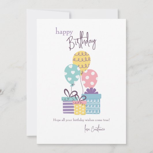 Birthday Gelukkig Wenskaart (Voorkant)