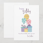 Birthday Gelukkig Wenskaart (Voorkant / Achterkant)