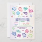 Birthday Gem Party Crystals Girl's pasta Kaart (Voorkant)