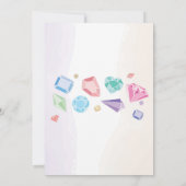 Birthday Gem Party Crystals Girl's pasta Kaart (Achterkant)