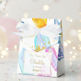 Birthday Gem Party Crystals Girl's waterverf Bedankdoosjes