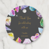 Birthday Gem Party Crystals Girl's waterverf Bedankjes Labels (Voorkant)