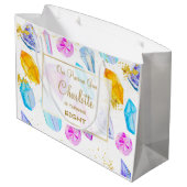 Birthday Gem Party Crystals Girl's waterverf Groot Cadeauzakje (Achterkant Gekanteld)