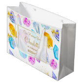 Birthday Gem Party Crystals Girl's waterverf Groot Cadeauzakje (Voorkant Gekanteld)