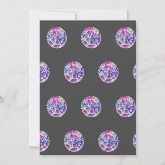 Birthday Gem Party Crystals Girl's waterverf Kaart (Achterkant)