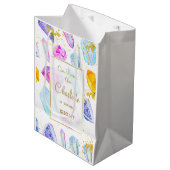 Birthday Gem Party Crystals Girl's waterverf Medium Cadeauzakje (Voorkant Gekanteld)