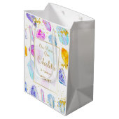 Birthday Gem Party Crystals Girl's waterverf Medium Cadeauzakje (Achterkant Gekanteld)
