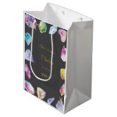 Birthday Gem Party Crystals Girl's waterverf Medium Cadeauzakje (Voorkant Gekanteld)