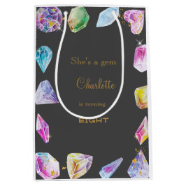 Birthday Gem Party Crystals Girl's waterverf Medium Cadeauzakje