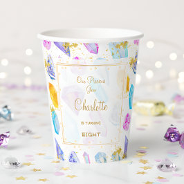 Birthday Gem Party Crystals Girl's waterverf Papieren Bekers