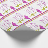 Birthday genaamd tulip waterverf fine art & stripe cadeaupapier (Hoek)