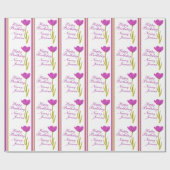 Birthday genaamd tulip waterverf fine art & stripe cadeaupapier (Vlak)