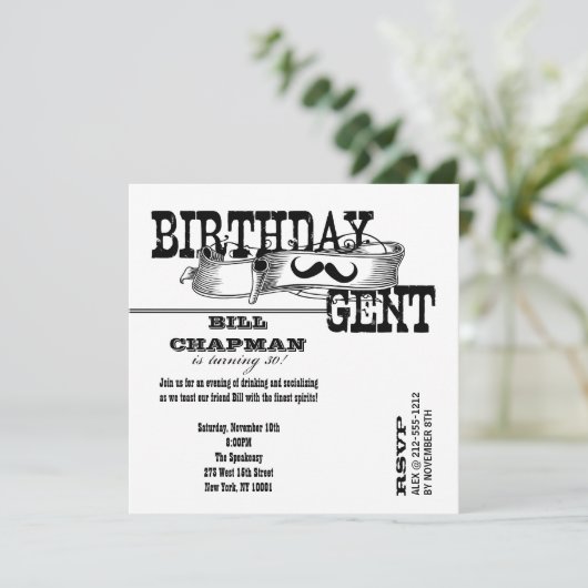 Birthday Gent Kaart (Staand voorkant)