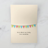 Birthday Geometric Wood On Sand Design Kaart (Binnen)