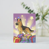 Birthday German Shepherd Briefkaart (Staand voorkant)