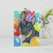 Birthday German Shepherd Kaart (Staand voorkant)