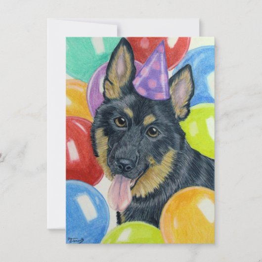 Birthday German Shepherd Kaart (Voorkant)