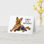 Birthday German Shepherd Kaleidoscope Collectie Kaart (Gele Bloem)