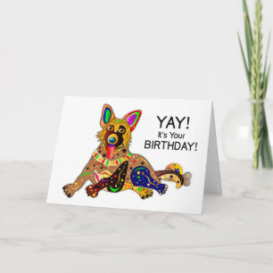 Birthday German Shepherd Kaleidoscope Collectie Kaart