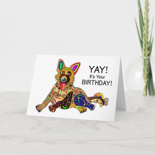 Birthday German Shepherd Kaleidoscope Collectie Kaart (Voorkant)