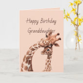 Birthday Geweldige kleindochter Fun Giraffe Animal Kaart (Gele Bloem)