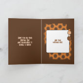 Birthday geweldige oom foto bruin sinaasappel kaart (Binnen)