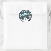 Birthday Ghost Ronde Sticker (Tas)