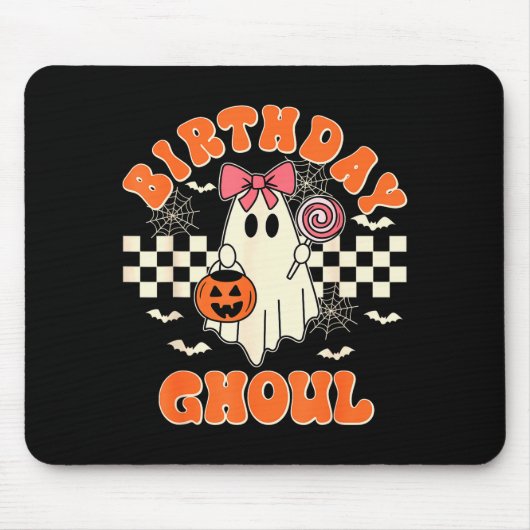 Birthday Ghoul Soky Season Groovy Halloween Kids G Muismat (Voorkant)