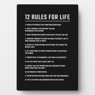 Birthday Gift 12 Rules for Life Fotoplaat