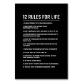 Birthday Gift 12 Rules for Life Kaart (Voorkant)