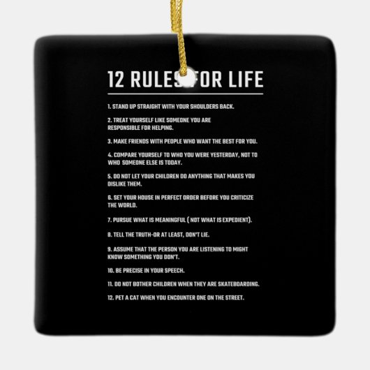 Birthday Gift 12 Rules for Life Keramisch Ornament (Voorkant)