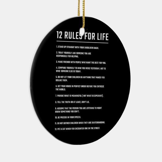 Birthday Gift 12 Rules for Life Keramisch Ornament (Rechts)
