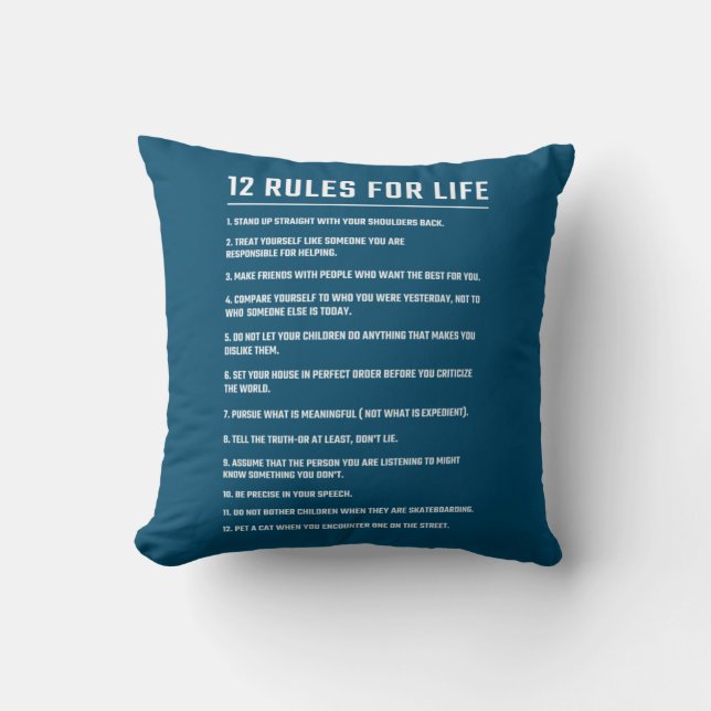 Birthday Gift 12 Rules for Life Kussen (Voorkant)
