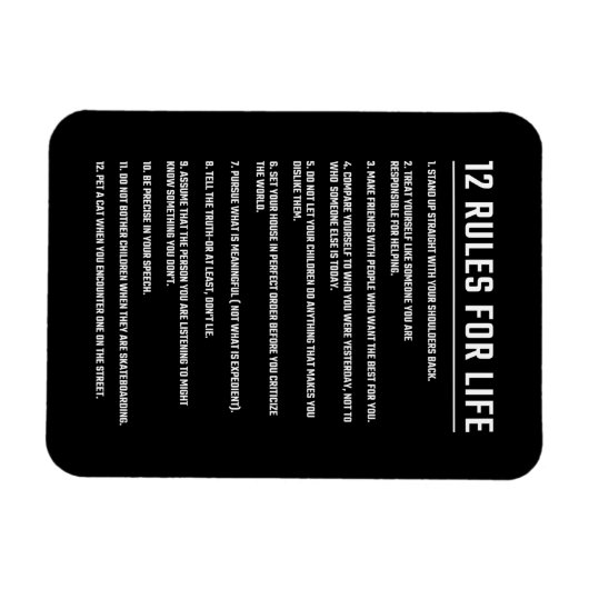 Birthday Gift 12 Rules for Life Magneet (Horizontaal)