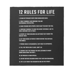 Birthday Gift 12 Rules for Life Notitieblok