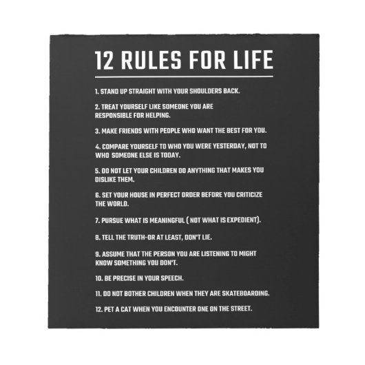 Birthday Gift 12 Rules for Life Notitieblok (Voorkant)